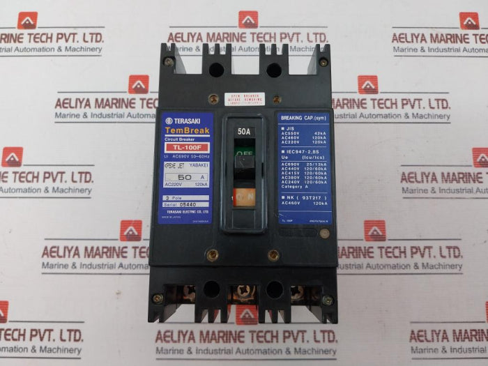Terasaki Tl-100F Tembreak Circuit Breaker 50A Ac690V 2H4145Saa/K 50/60Hz