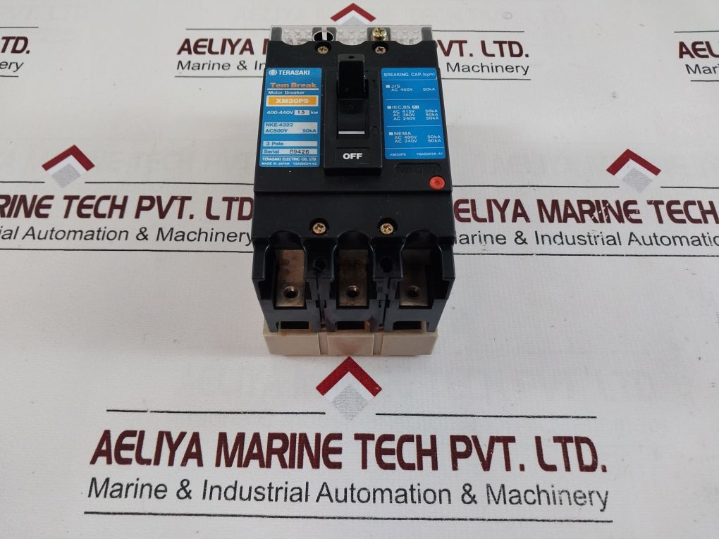 Terasaki Xm30Ps 3-pole Motor Circuit Breaker 1.5Kw,3.6A