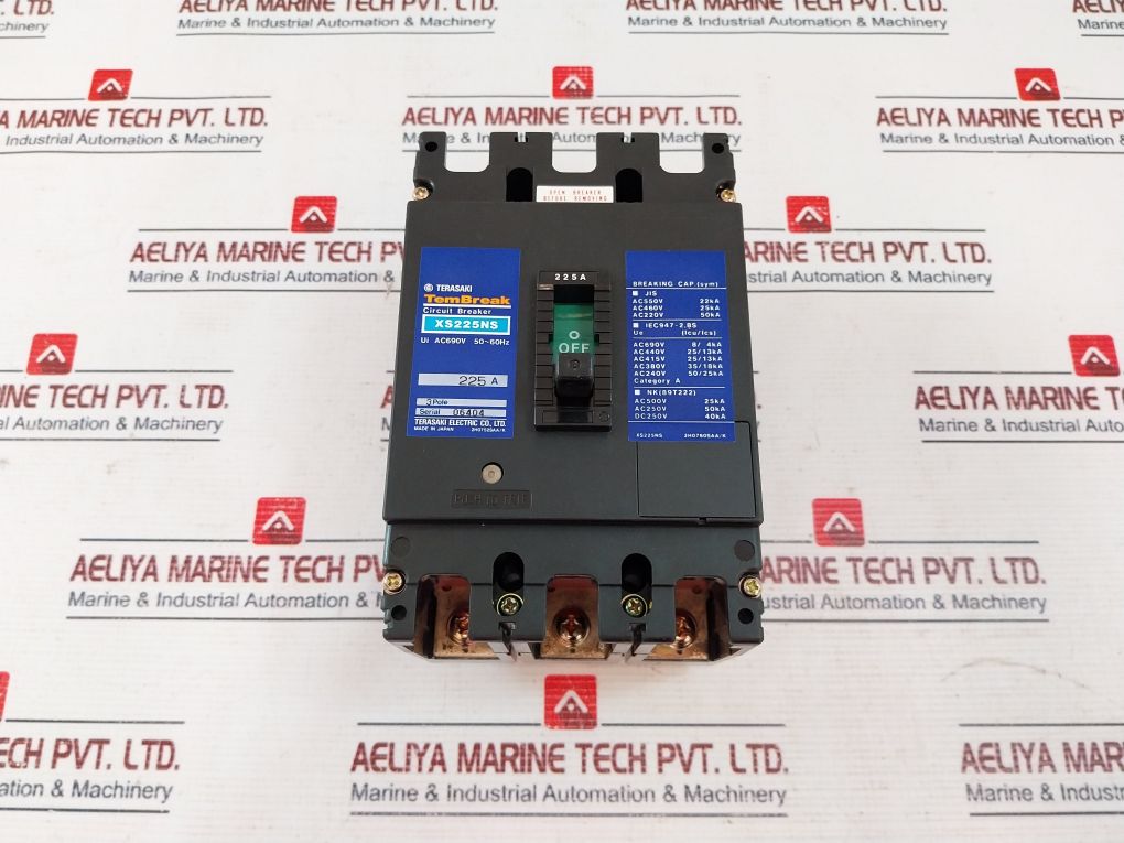 Terasaki Tembreak Xs225Ns 3 Pole Circuit Breaker 225A Ac690V 50~60Hz