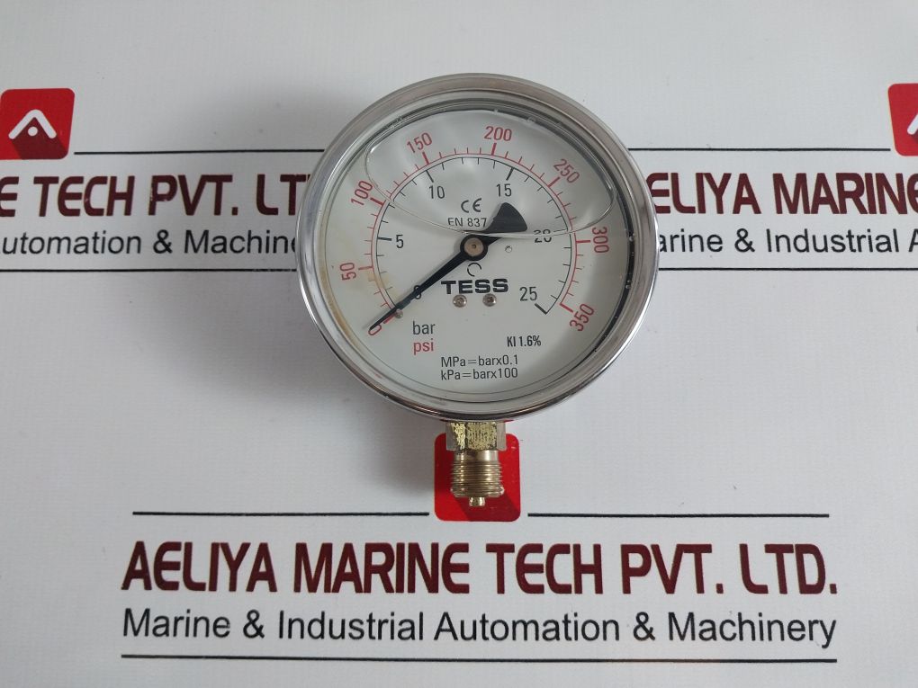 Tess En 837-1 Pressure Gauge 0 To 25 Bar 0 To 350 Psi