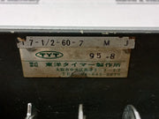 Toyo T7-1/2-60-7 M J Cam Timer D-5N 0 To 120, 100V 60Hz Ac 200V 1 Rpm