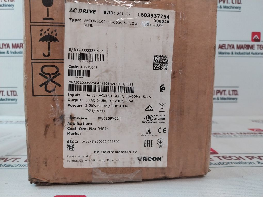 Vacon Nxl00055C2H1Sss0000 Frequency Drive 380-500V