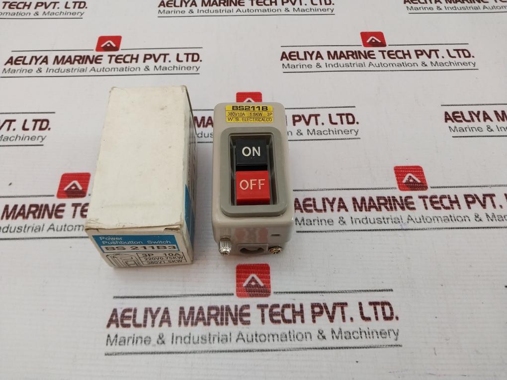 W.S. Electrical Bs211B Power Pushbutton Switch 380V 10A