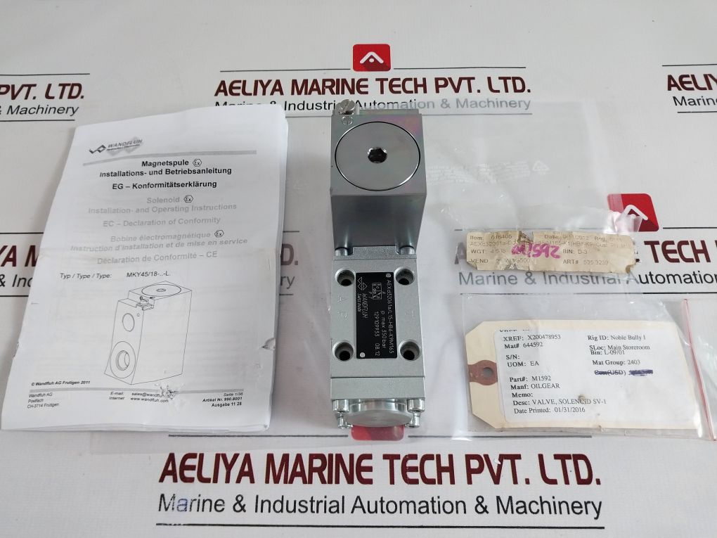 Wandfluh Mky45/18X60-g24/L15 Solenoid Valve Aexd32061A/L15-hb6-k9M165