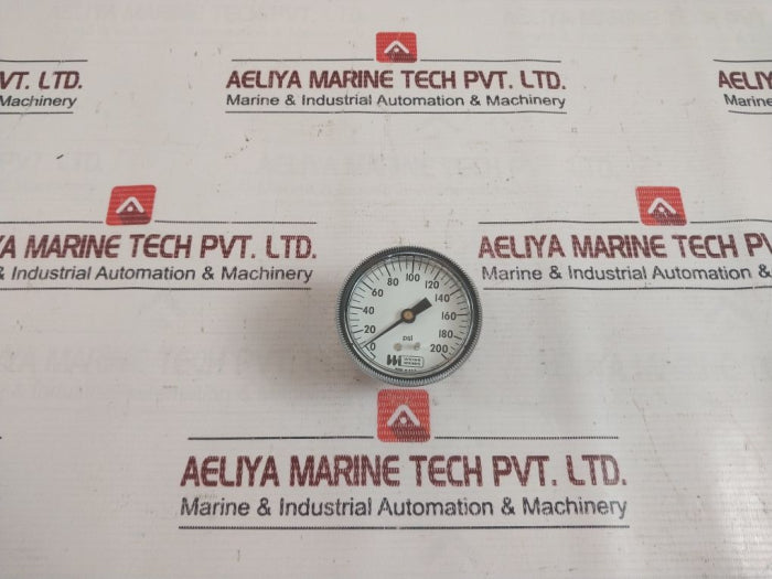 Weiss 0-200 Psi Pressure Gauge Back Panel Mount