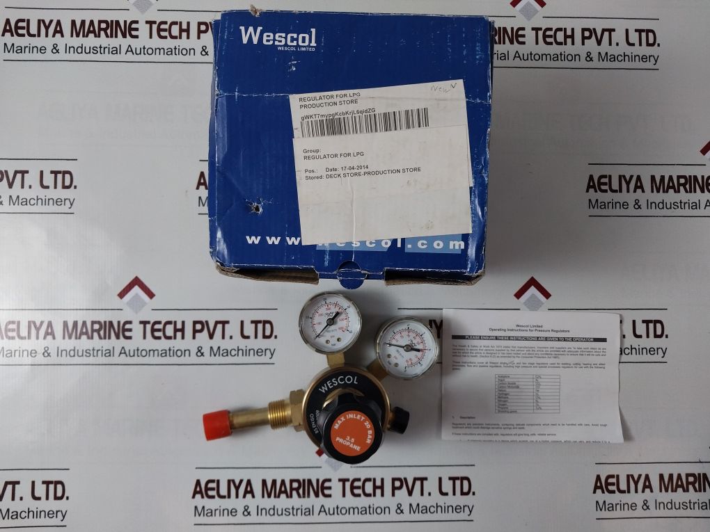 Wescol 0101-140 Single Stage Regulator Ss P 3.5 2G Se