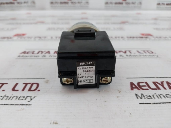 Yongsung Yspl2-22 Pilot Indicator Lamp/Light 50/60Hz, Sv 5.5V 200/220V White 